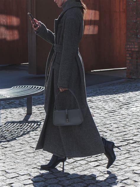 Шерстяное пальто макси с мелким орнаментом :: LICHI - Online fashion store