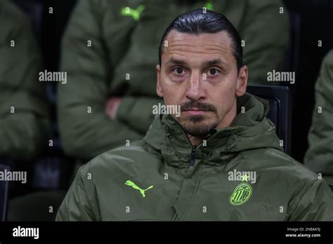 Zlatan Ibrahimovic Of Ac Milan Looks On During Serie A Football