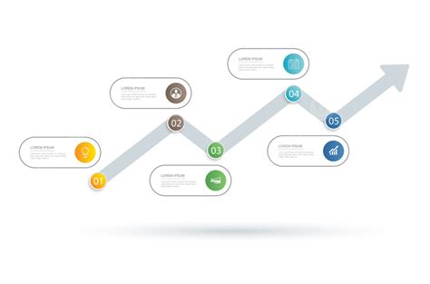 5 데이터 템플릿 전단지가있는 인포 그래픽 화살표 타임 라인 템플릿 Psd 다운로드 디자인 자료 다운로드