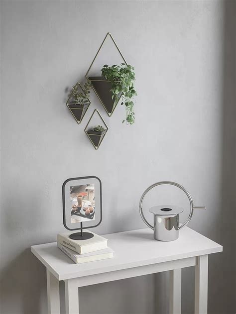 Umbra Trigg Large Wall Planter, Black/Brass