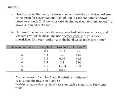 Solved Problem 3 A Hand Calculate The Mean Variance Chegg