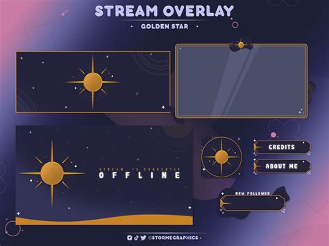 Animated Twitch Cosmic Star Overlay Galaxy Sky Stream Package