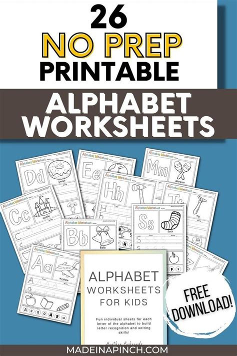 Free Printable Alphabet Worksheets for Kids