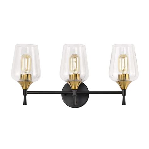 Edvivi Arlo In Lights Black And Antique Brass Vanity Light With