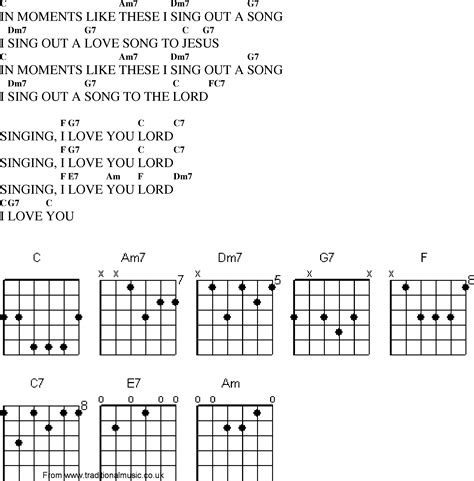 Christian Gospel Worship Song Lyrics with Chords - In Moments Like These