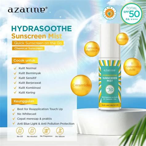 Azarine Hydrasoothe Sunscreen Mist SPF 45 PA 50 Ml Raena Beauty