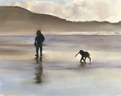 Dog On Beach Dog Painting Dog Art Dog Print Fine Art Etsy