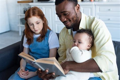 Smiling African American Man Reading Book Stock Image Image Of