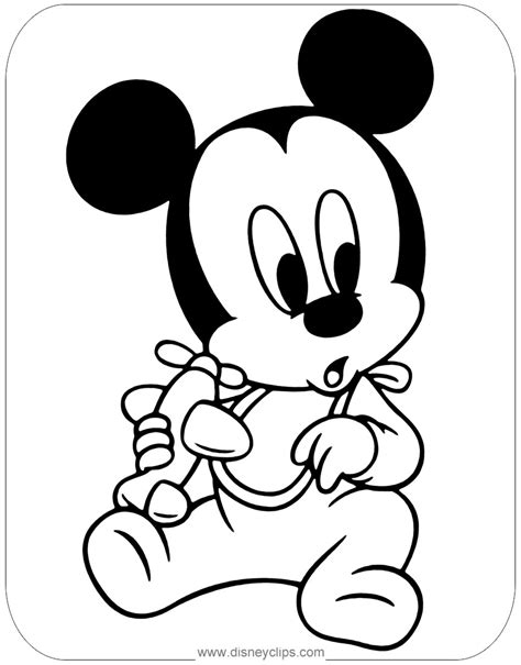 Cute Baby Mickey Mouse Coloring Page