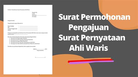 Surat Permohonan Membuat Surat Pernyataan Ahli Waris Di Kelurahan Youtube