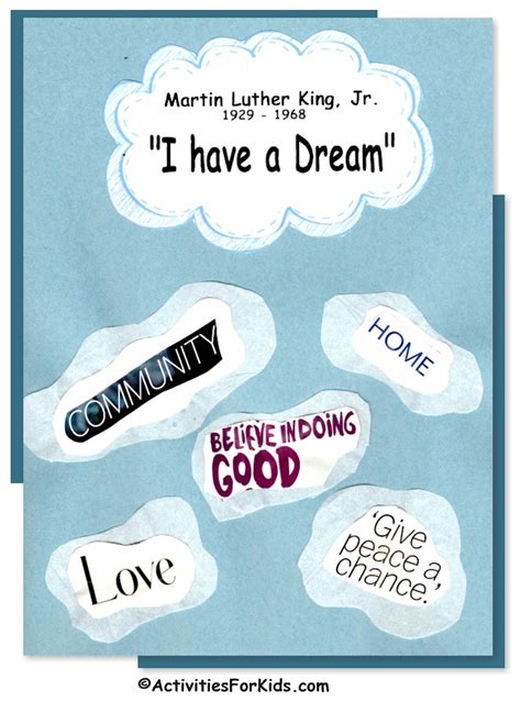 I Have A Dream Activity for Kids Free Printable Page