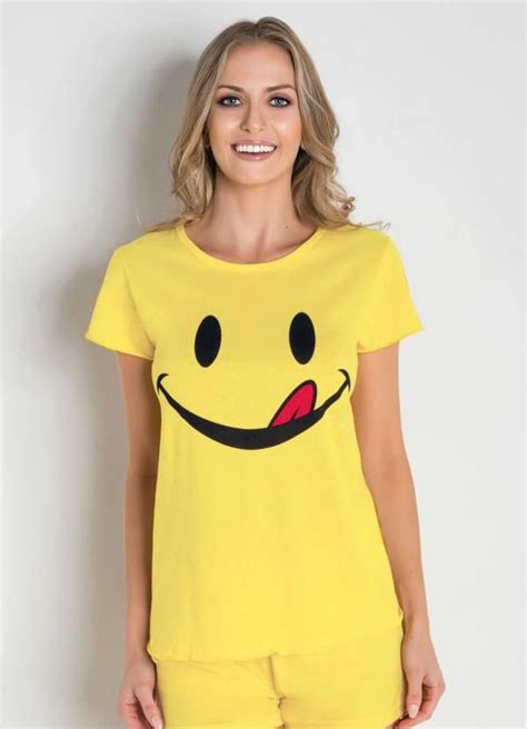 Alma Dolce Camiseta De Pijama Amarela Estampa Pijamas Amarelo