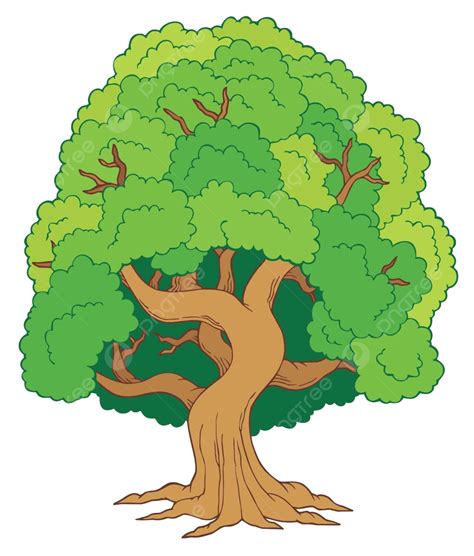 Verde Frondoso árbol Ambiental Grande Madera Vector PNG Ambiental