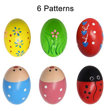 12pcs Shaker Eggs Wooden Egg Shakers Percussion Musical Maracas Egg