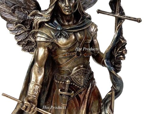 9 St Gabriel Archangel W Horn & Cross Statue / Sculpture - Etsy