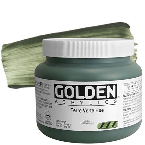 Golden Heavy Body Acrylics Terre Verte Hue Oz Jar Jerry S Artarama