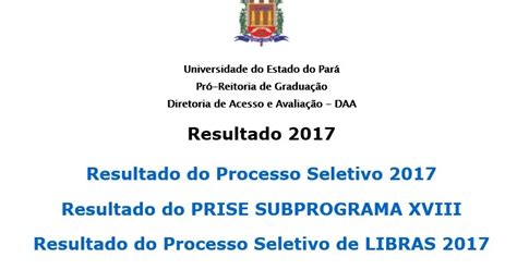 Uepa divulga o listão dos aprovados no Processo Seletivo 2017 Santa