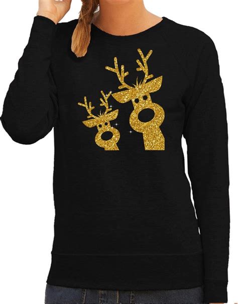 Bellatio Decorations Foute Kersttrui Sweater Voor Dames Gouden