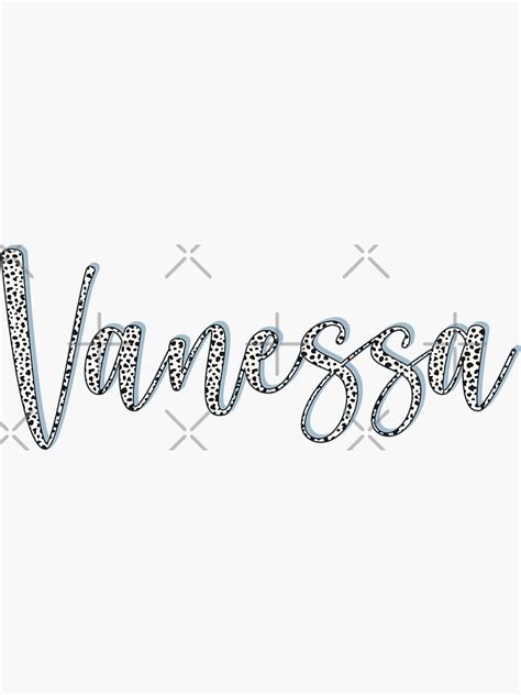 Vanessa Name Dalmatian Pattern Vanessa First Name Sticker For Sale