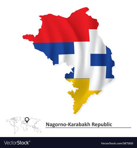 Map of nagorno-karabakh republic with flag Vector Image