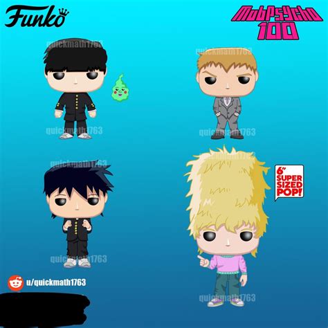 Mob Psycho 100 Funko Pop Conepts Shigeo With Dimple Reigen Arataka Ritsu Kageyama And Teru