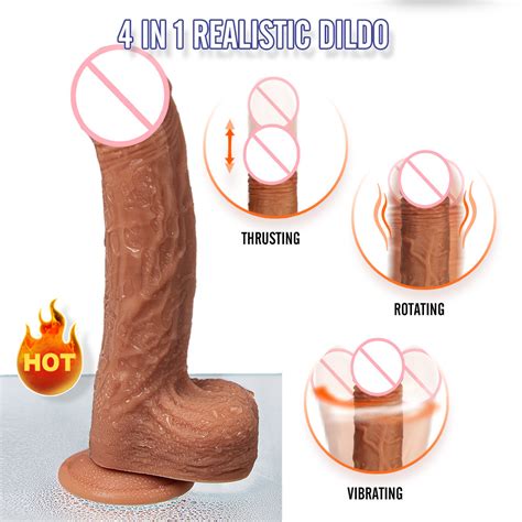 Telescopic Vibrating Thrusting Remote Control Realistic Dildo Female