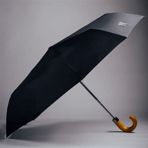 Black Compact Umbrella - Rain and Son - Classic and Stylish Umbrellas