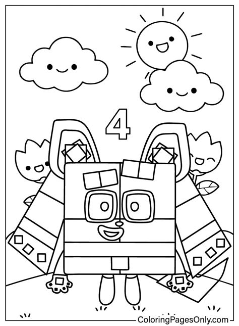 Numberblocks 4 Kids Printable Coloring Pages Coloring Pages Cool Images