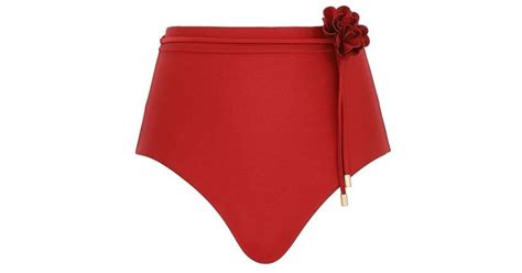 Zimmermann Cascadian Flower Bikini Bottoms In Red Lyst