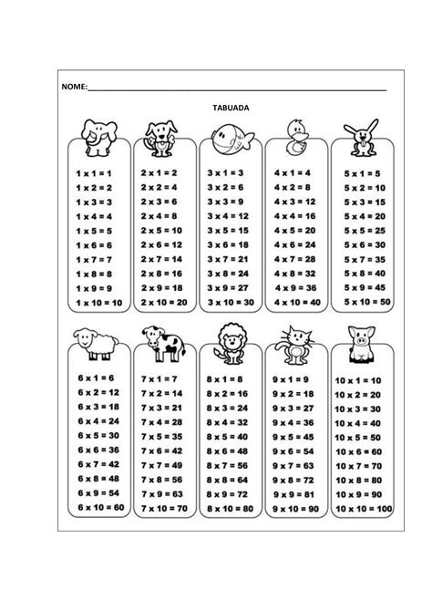 Resultados Para Tabuada Multiplica O Para Imprimir