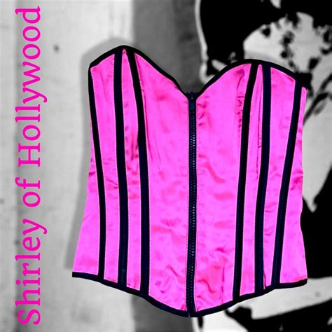 Shirley Of Hollywoods Hot Pink Corset Front Zipper Gem