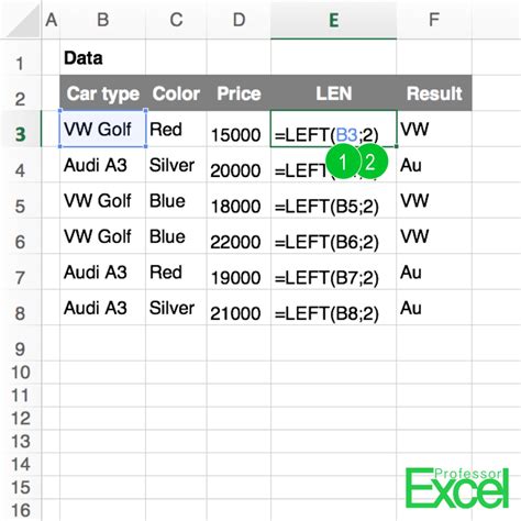 Left Or Right Extract Text From Cells In Excel Professor Excel Professor Excel