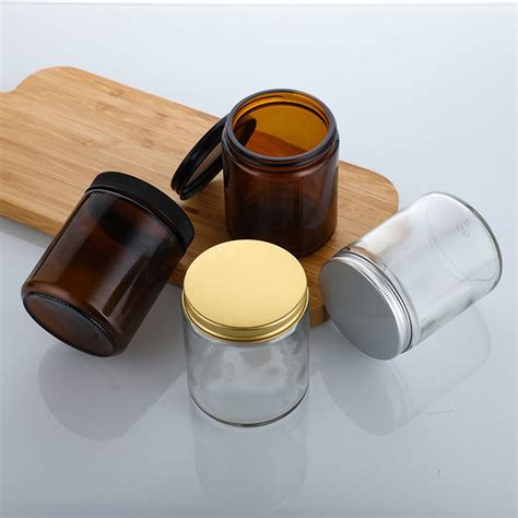 Wholesale 250ml Amber Glass Candle Jar With Metal Lid China Wholesale Glass Candle Holder And