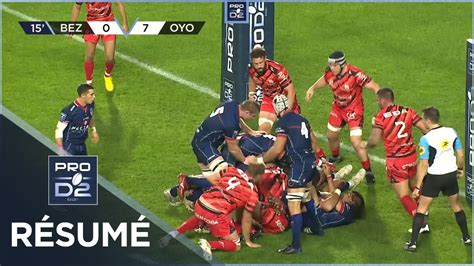 PRO D2 Résumé AS Béziers Hérault Oyonnax Rugby 22 28 J08 Saison