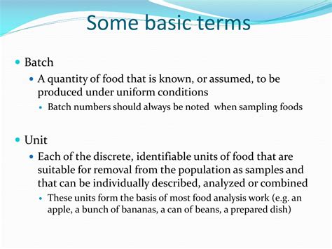 Ppt Sampling Of Foods For Analysis Powerpoint Presentation Free