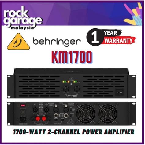 Behringer KM1700 1700 Watt 2 Channel Power Amplifier KM 1700 KM