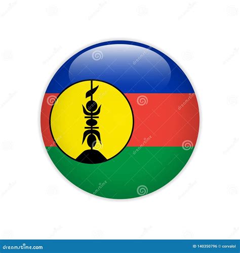 New Caledonia Flag On Button Stock Vector Illustration Of Culture