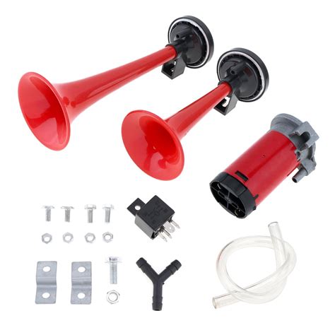 Snapklik 12V Air Horn Kit 178dB Super Loud Dual Tone Air Horn