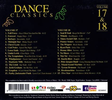 Various Artists Dance Classics Volume 17 And 18 2cd