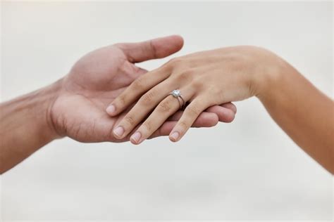 Premium Photo Engagement Ring Hands And Proposal Of Engaged Couple