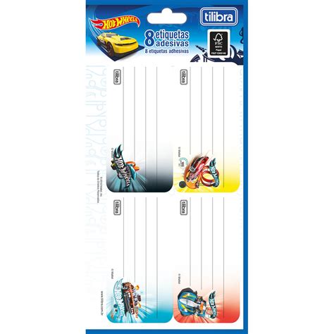 Etiqueta Escolar Adesiva Hot Wheels