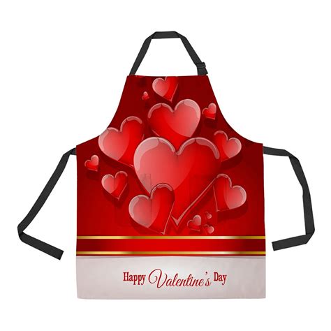 ABPHQTO Happy Valentine'S Day Card With Heart Apron Home Kitchen Apron ...