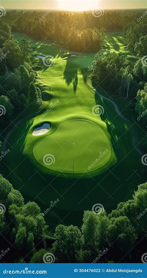 Golf Paradise Scenic Aerial of Putting Green and Beautiful Course Stock ...