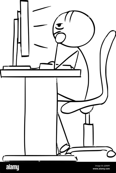 Cartoon Vector Doodle Stickman Sitting Hi Res Stock Photography And