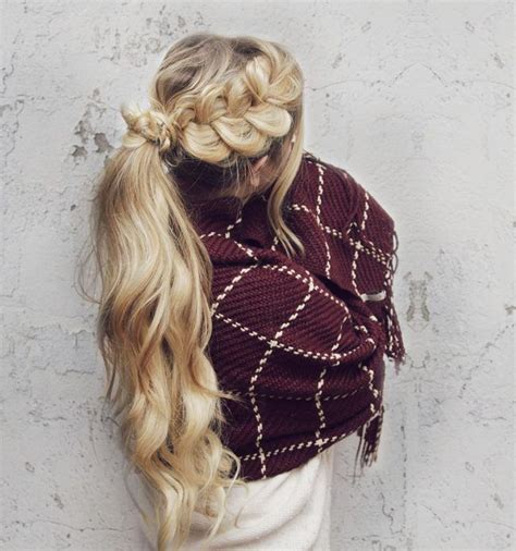 Конский хвост с французской косой | Braided ponytail, Ponytail ...