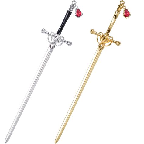 Oiiki Sword Hair Sticks 2pcs Metal Sword Hair Pins Stick For Buns Chinese Hair