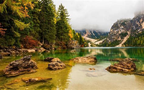 Sfondi Alberi Paesaggio Foresta Autunno Montagne Lago Acqua