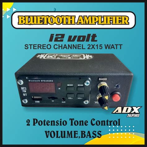 Jual Power Amplifier 12 Volt Bluetooth Tone Control Pasif Shopee