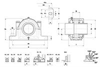 Split Pillow Blocks Cast Iron Housing SNC Type On NTN Bearing Corp