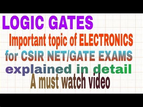 Logic Gates For Csir Net Physics Exam Truth Table Symbol